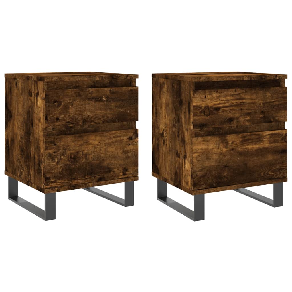 Maison Exclusive - Tables de chevet 2 pcs chêne fumé 40x35x50 cm bois ingénierie - 2