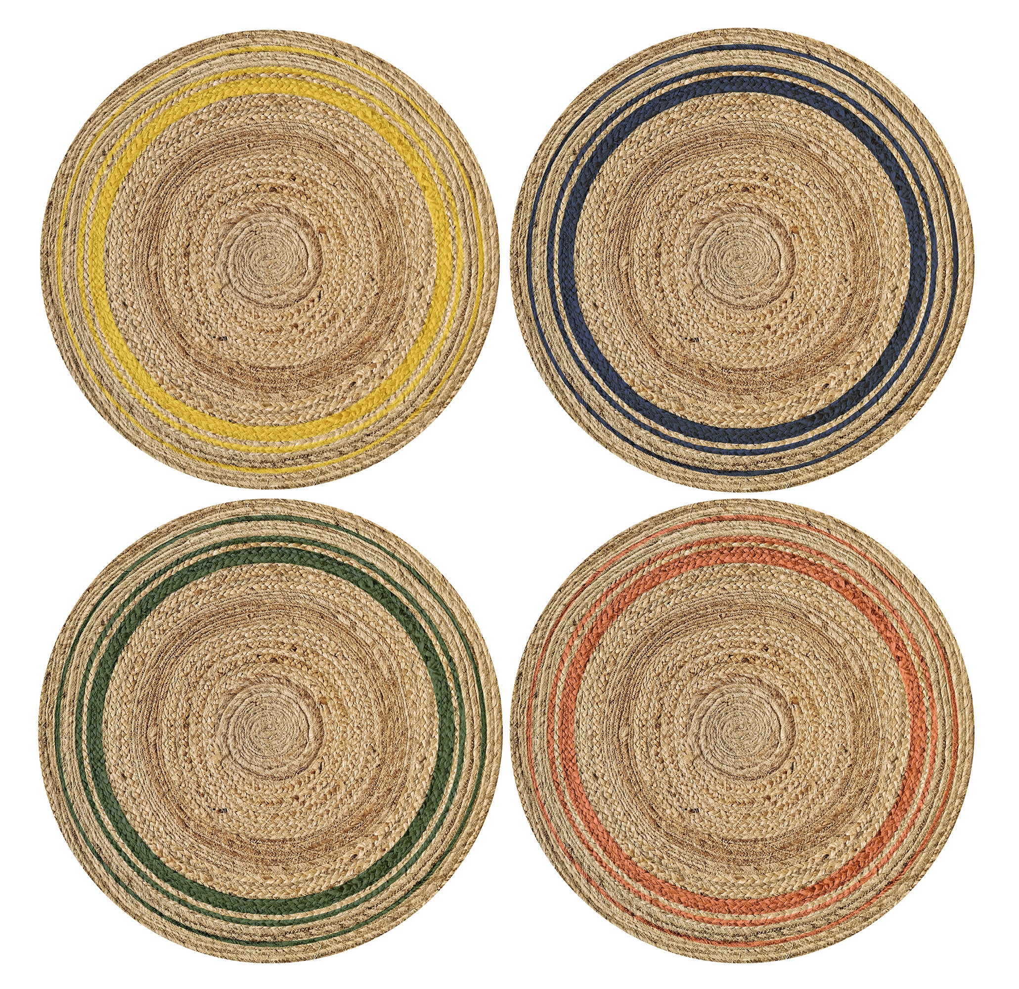 Lot de 4 sets de table en vinyle / Feuille aux motifs rayés