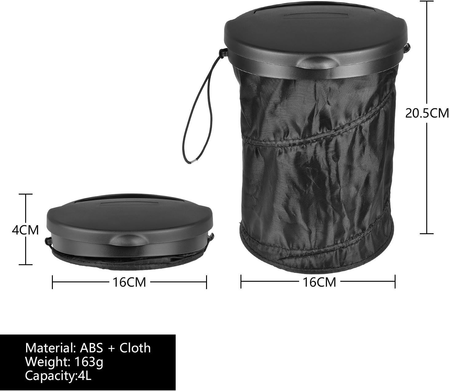 Poubelle de Voiture Pliable Portable, Tissu Étanche avec