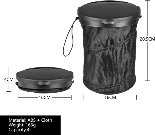 Poubelle de Voiture Pliable Portable, Tissu Étanche avec