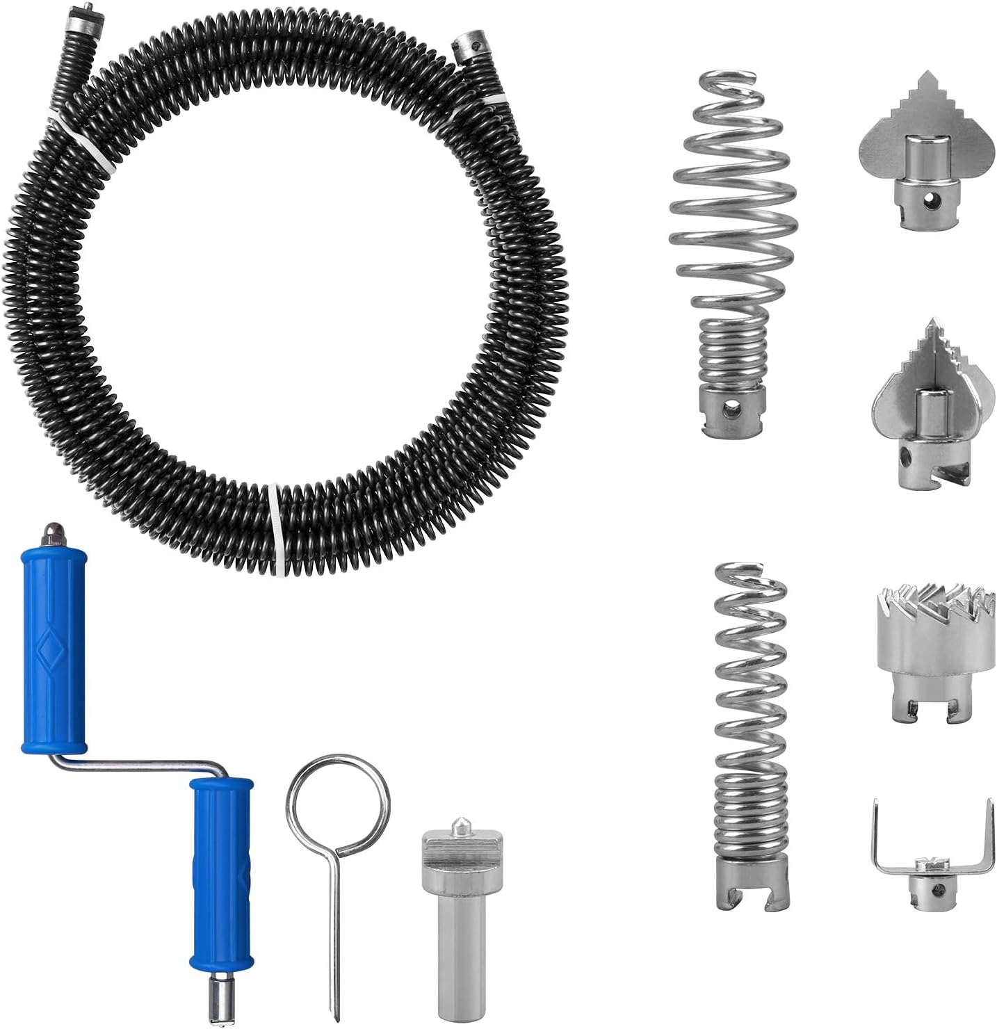 Przepychacz do rur średnica mm Profesjonalny spiralny przepychacz do toalet z sztukami spiralnych adapterów do elektrycznego przepychania hydrauliki
