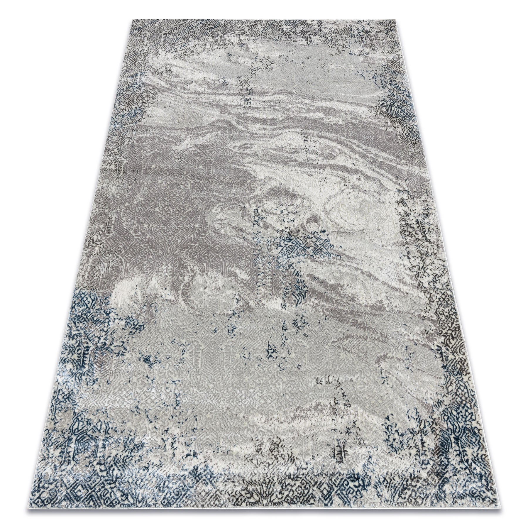 Dywan BLISS Z198AZ221 krem / niebieski - Abstrakcja, nowoczesny, strukturalny 140x190 cm