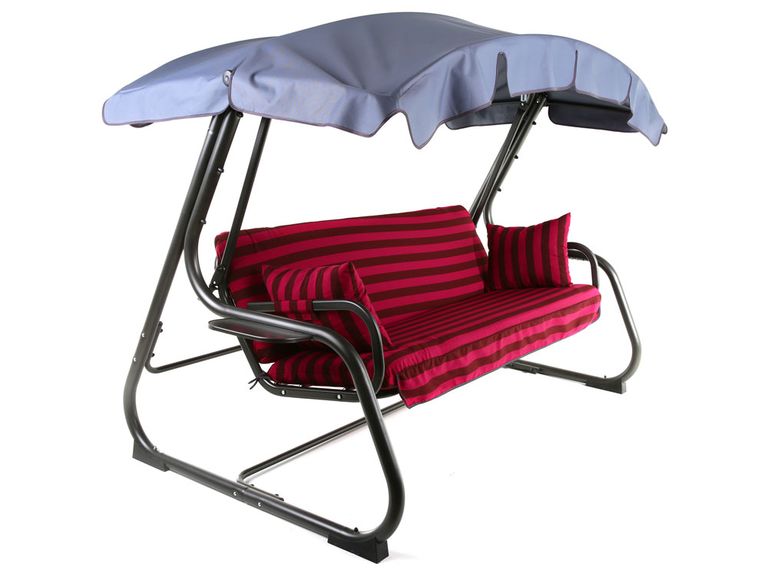 Poduszki na huśtawkę 170 cm / 10 cm Majorka / Umbria brązowy/fuksja pasy PATIO - 3