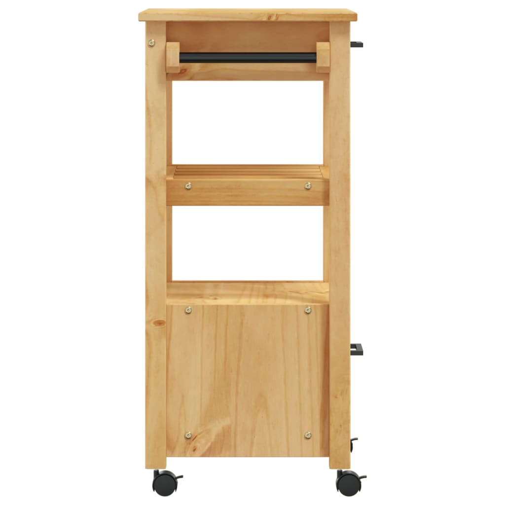 Chariot de cuisine | Chariot de Service | Desserte Cuisine MONZA 48x40x90 cm bois massif de pin CFW38288 - 6