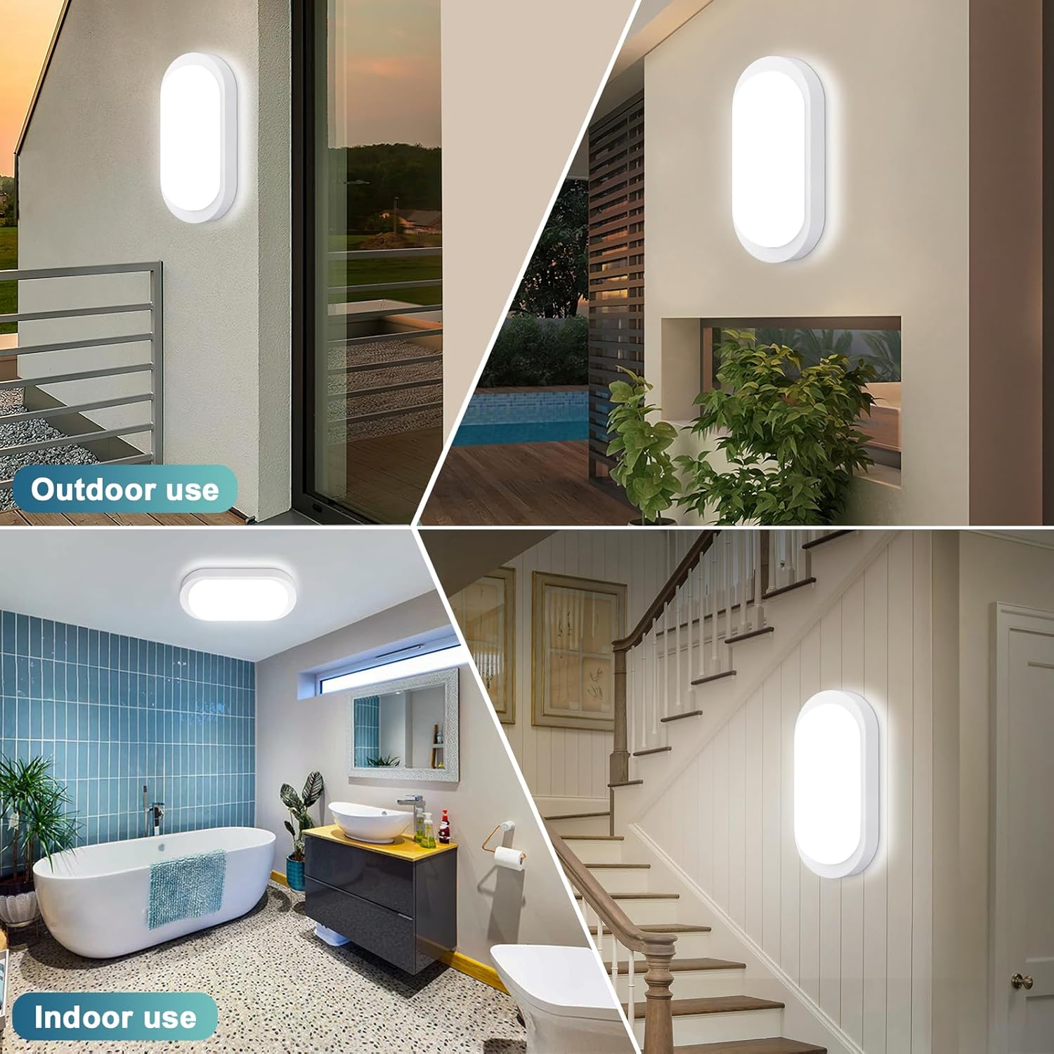 LOVHAUS Lot de 2 Applique Murale LED Extérieure à Détection de Mouvement 12W,IP65 LED Projecteur Mural Extérieur 4000K pour Jardin,Garage,Parc - 3