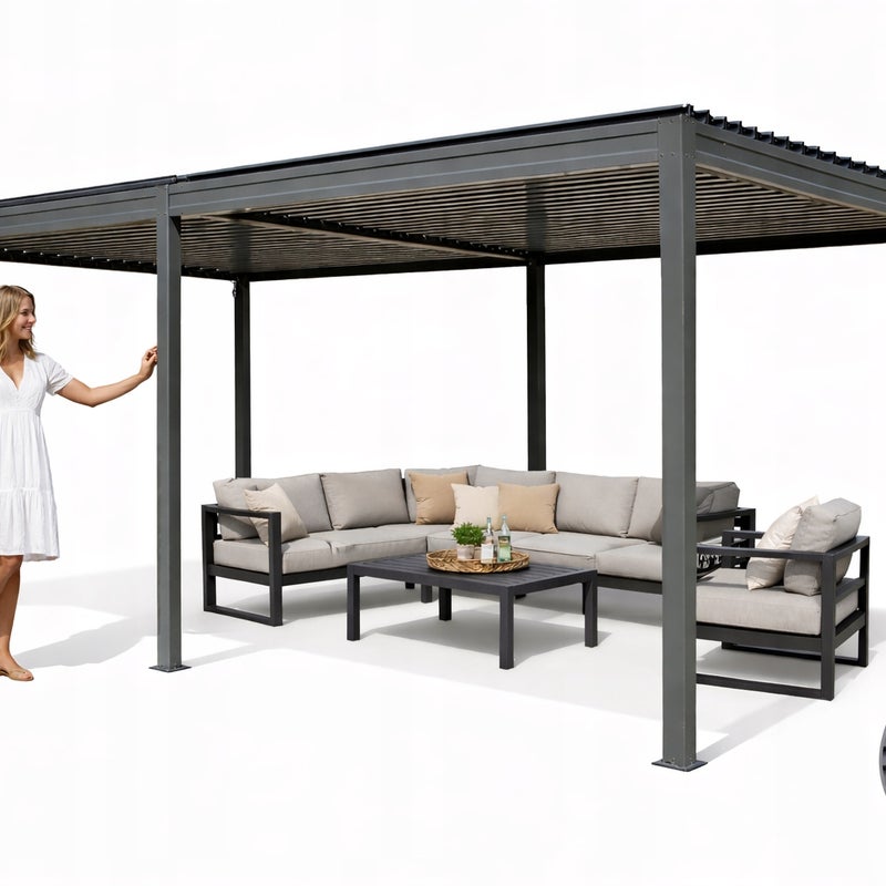 Pergola Altana Tarasowa Aluminiowa z otwieranym dachem Antracyt 3x6m