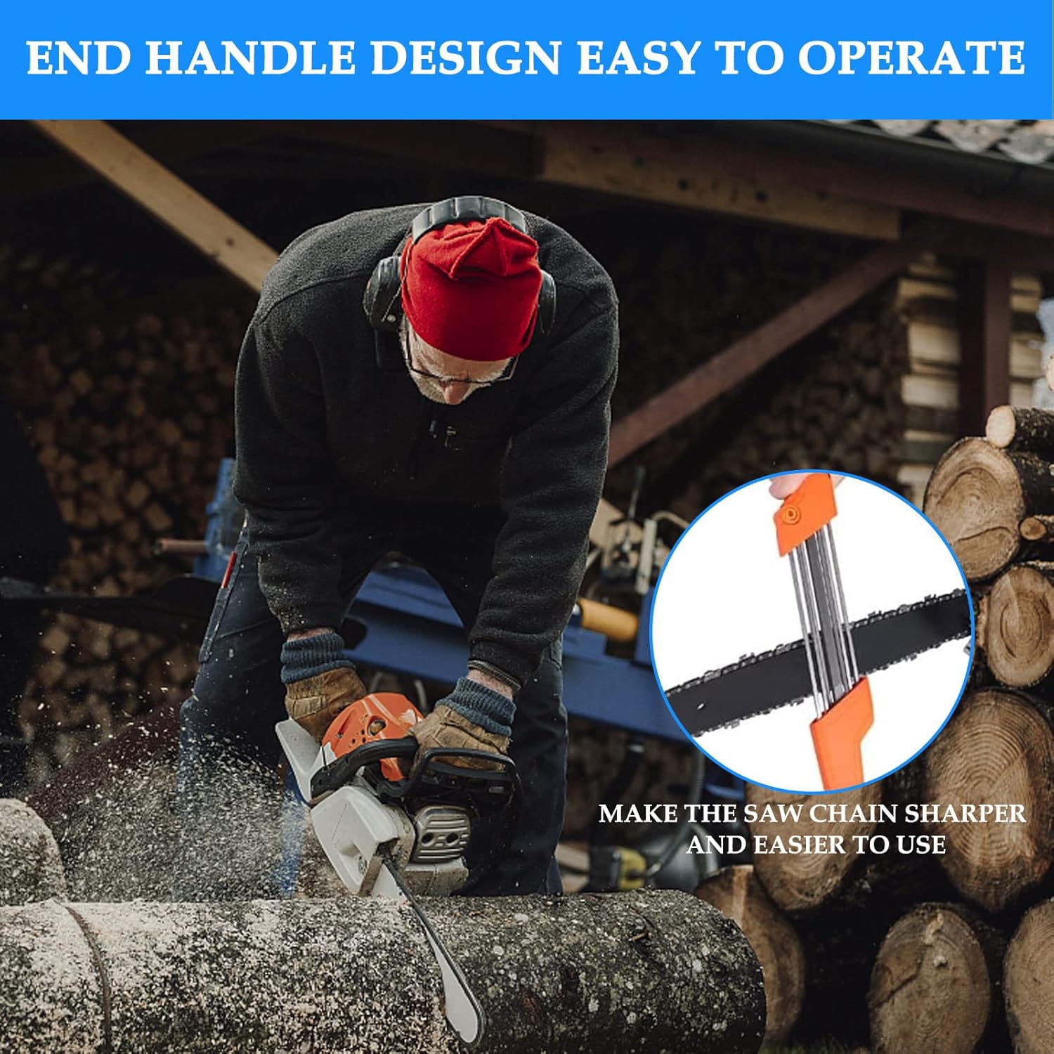 Affûteur 2-en-1 4.0mm – Lime Aiguiseur Tronçonneuse Compatible Chaîne Stihl 3/8P – Facile et Rapide - 5