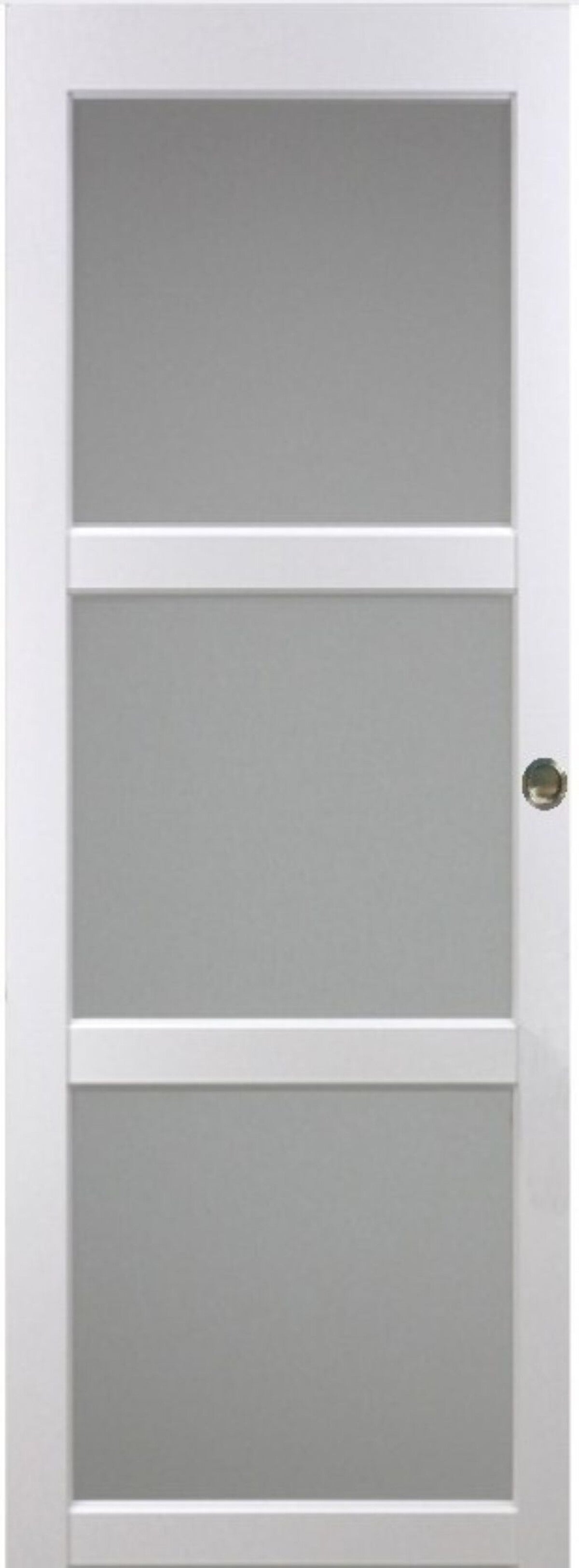 Kenya' puerta corredera de cristal blanca de 3 hojas h 204 x a 73 + 2 vainas instaladas