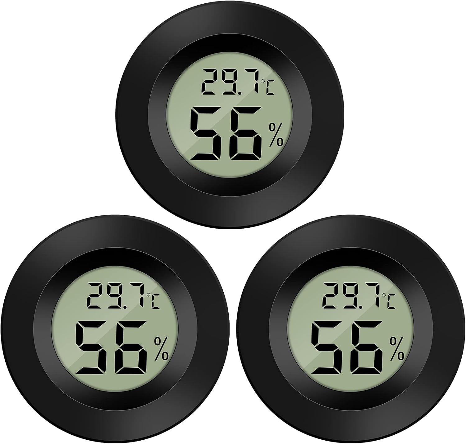 Mini termometr cyfrowy LCD Higrometr -50 ~ 70 ℃ 10% ~ 99% RH Przenośny do biurowych nawilżaczy kuchennych Inkubatory Gady (3 sztuki)