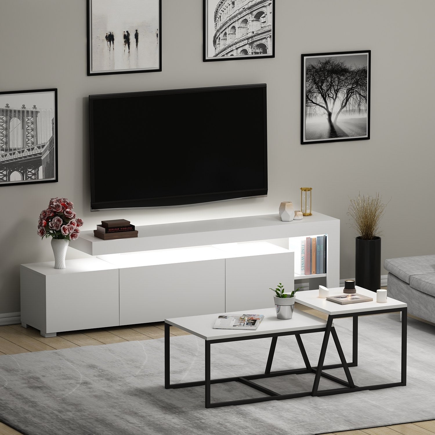 Set mueble TV y mesas de centro modernas Beliz | Leroy Merlin