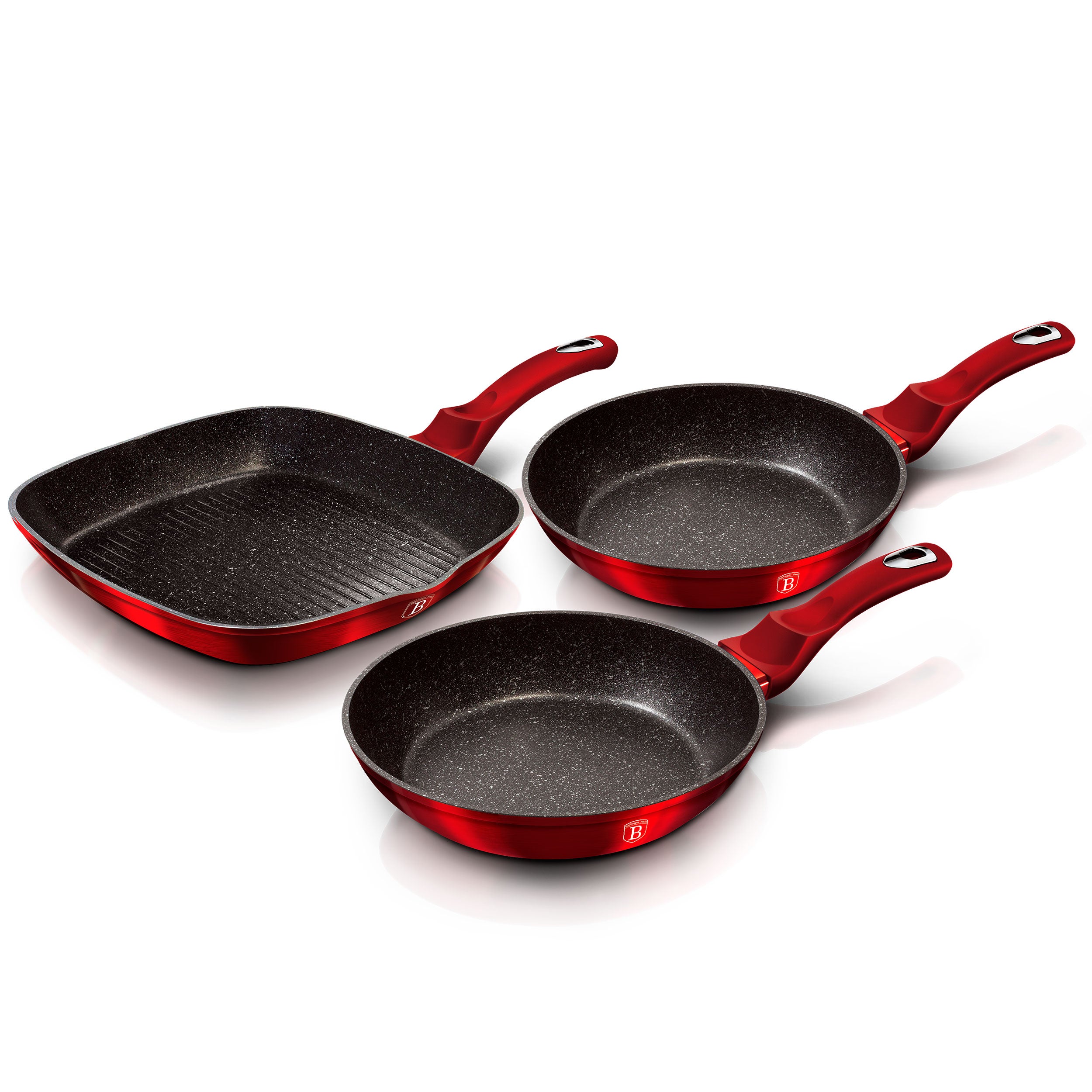 Set De 3 Poêles Pintinox Induction - Aluminium Forgé Antiadhésif, Diamètres 20-24-28 Cm