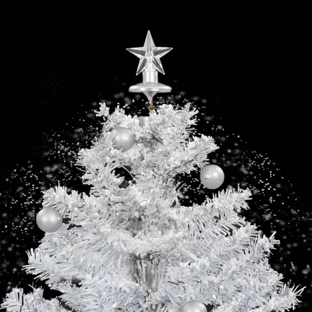 Maison Exclusive - Albero di Natale con Neve e Base a Ombrellone Bianco 75 cm - 5