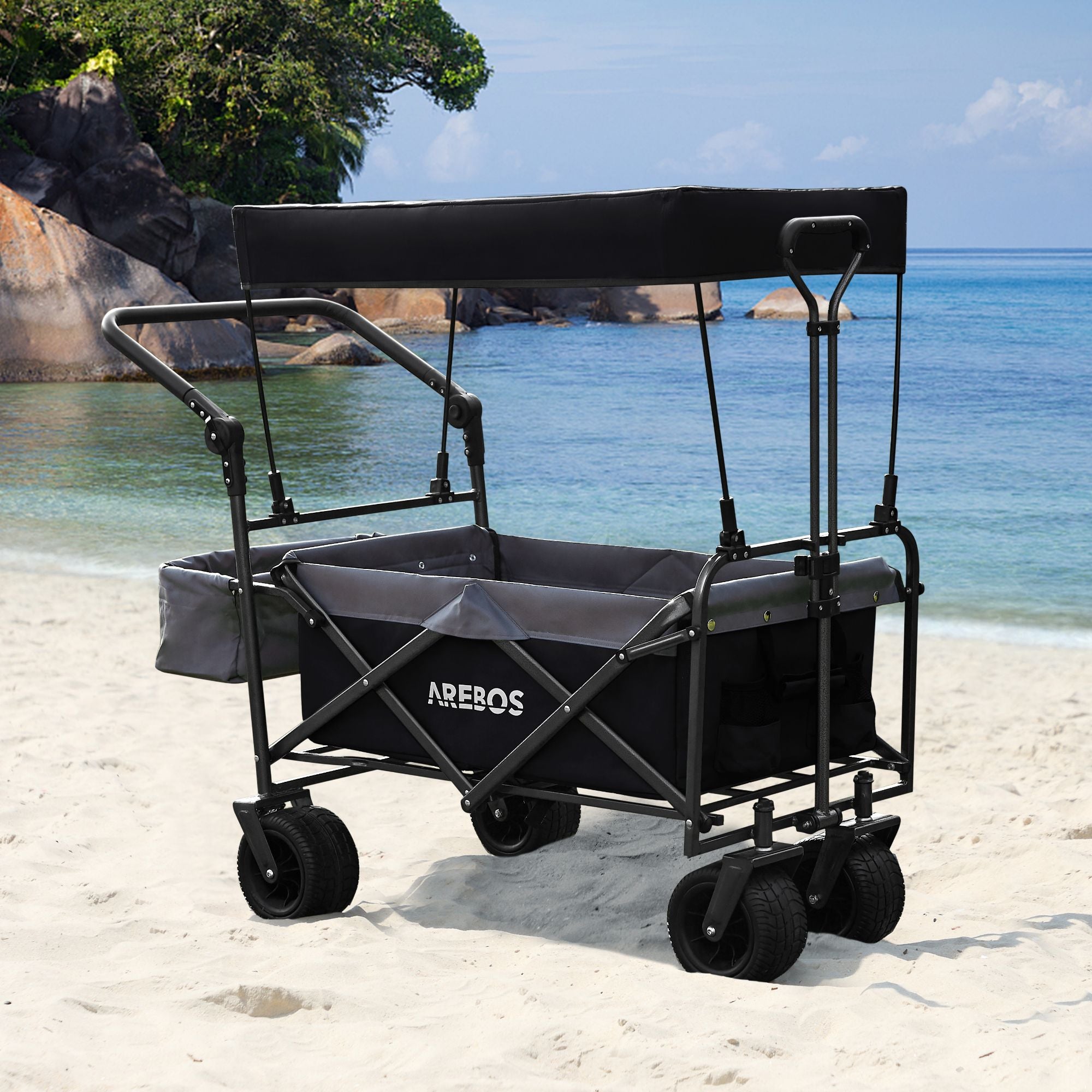 AREBOS Chariot de Transport Pliable avec Toit Chariot de Luxe Chariot de Transport Pliable Chariot à Outils - 2