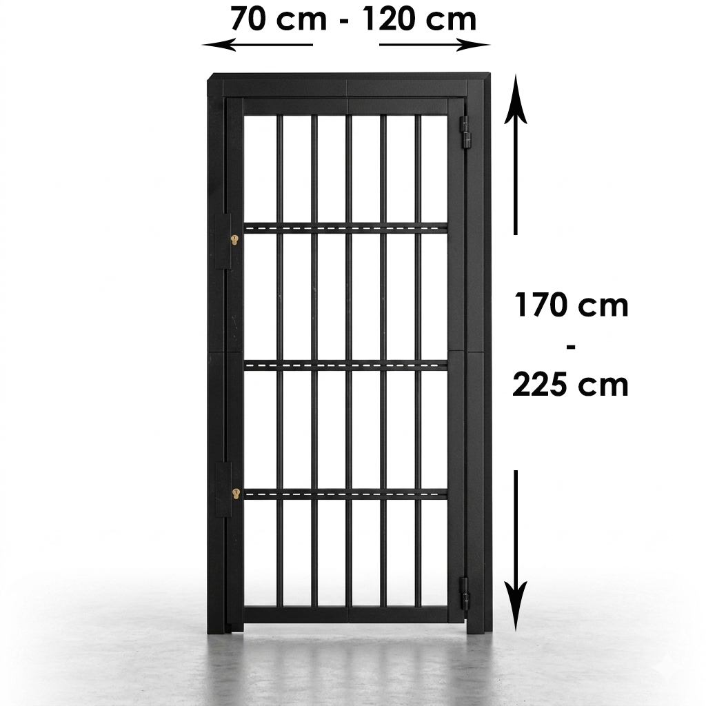 Cancello per porta regolabile nero 70/120 - 170/225 cm - 2