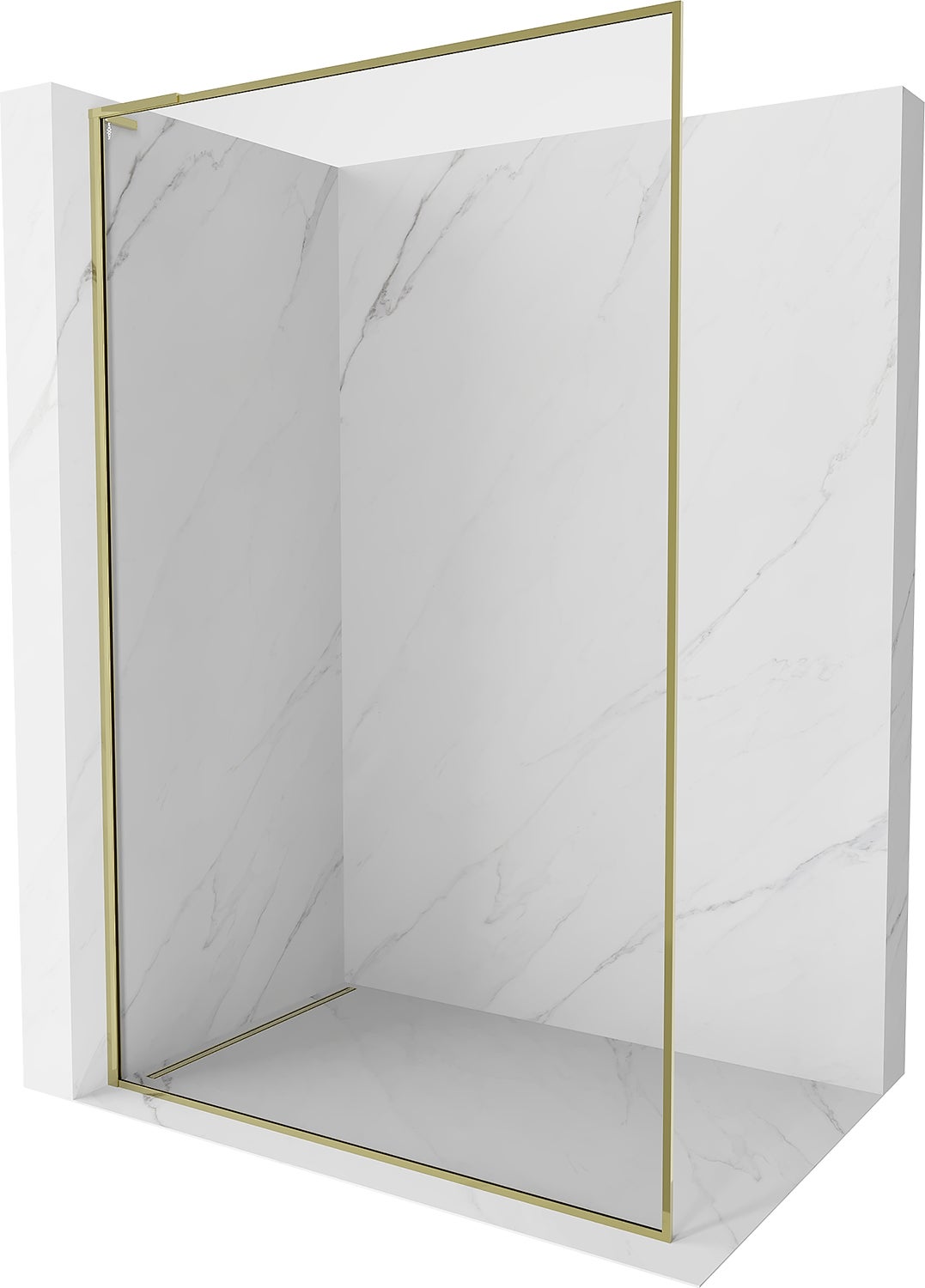 Mexen Kioto-XF L ścianka prysznicowa Walk-in z ramką 110 x 202 cm, transparent 10 mm, złota - 800-110-174-50-00-XF