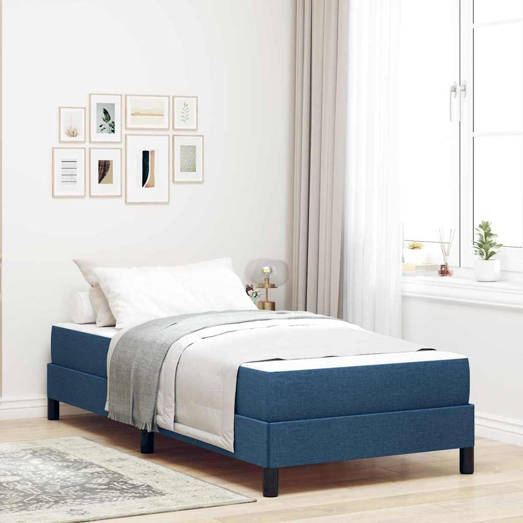 Cama tipo Box Spring Azul 100 x 200 cm tela | Leroy Merlin