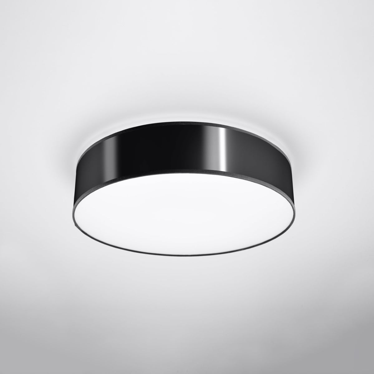 Plafon CERCLE 45 czarna LED 4000K - 45x45x11cm Sollux