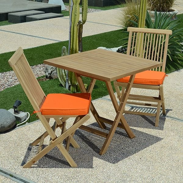 Chaises de jardin pliantes en teck massif Java (lot de 2) - 8