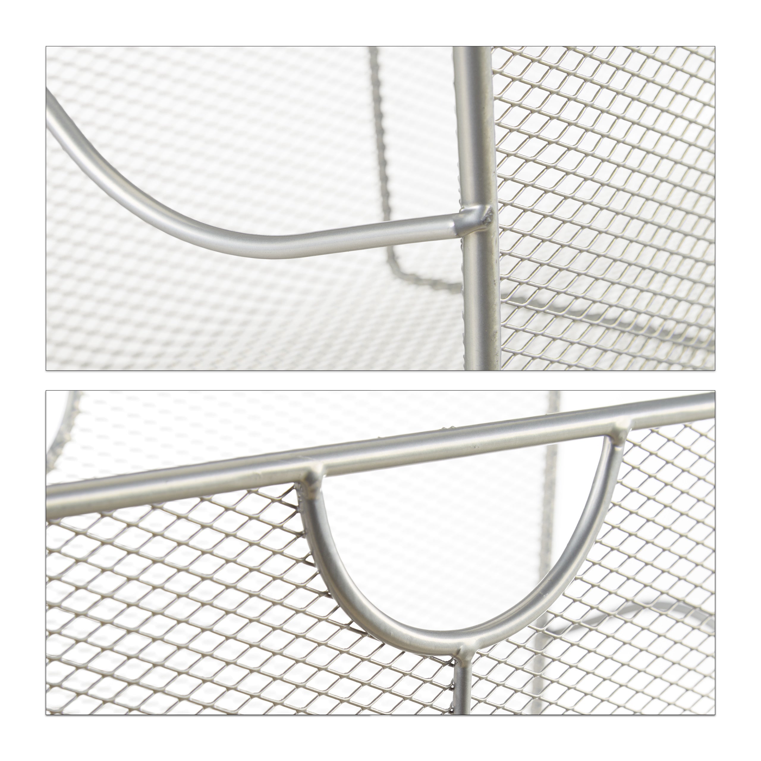Porte-revues en maille métal porte-journaux trieur en maille tressée HxlxP: 27 x 39 x 17 cm, argent, Relaxdays - 4