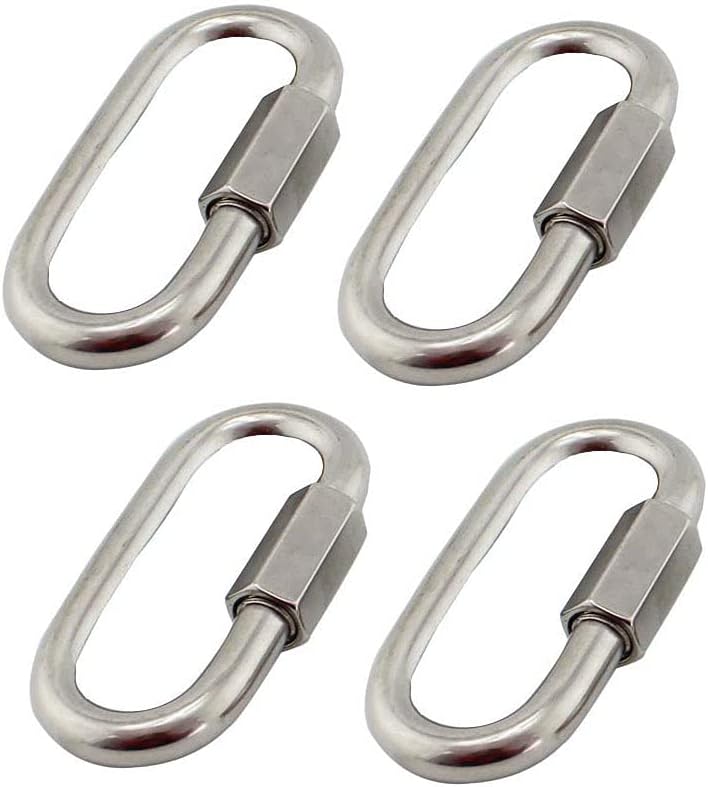 Lot De 6 Mousquetons Acier Inoxydable 304 – 5.95 Cm, Ouverture 8 Mm, Pour Camping Et Pêche