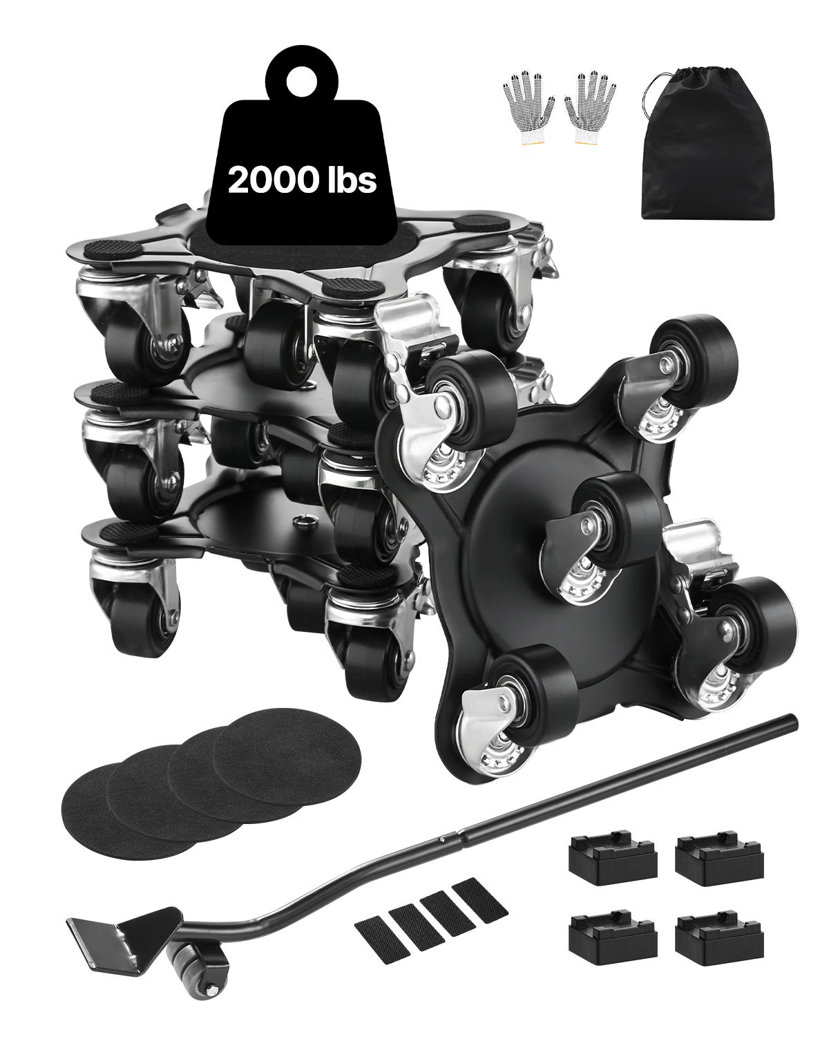 Wózek transportowy do mebli Wózek meblowy Rolki z 5 kółkami 158x158x65mm VEVOR