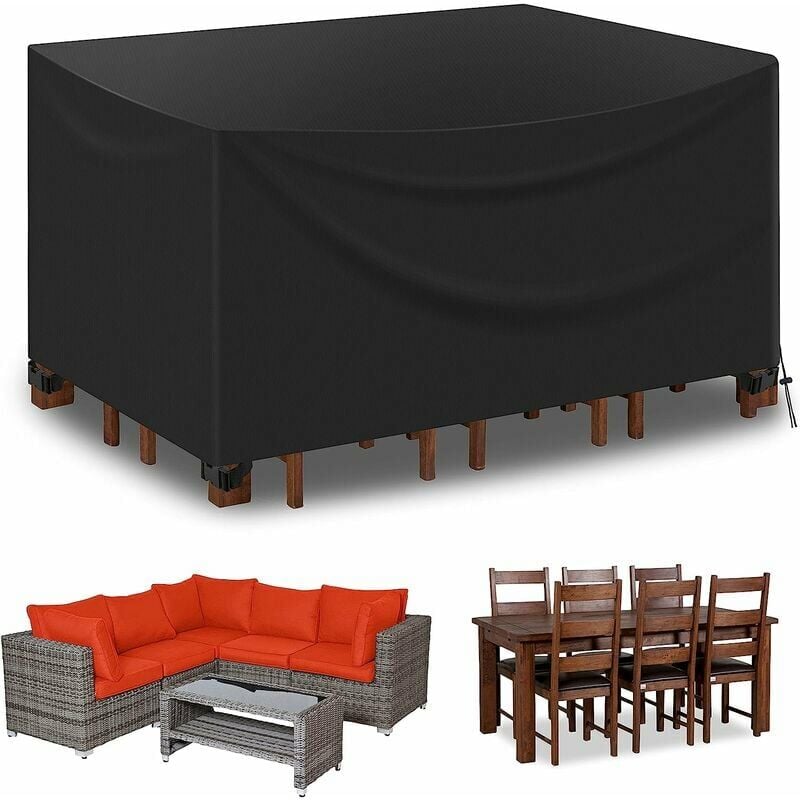 pokrowiec na meble ogrodowe, tkanina Oxford 420D, wodoodporny pokrowiec na stół ogrodowy ze sznurkiem i klamrą, plandeka ochronna (135X135X75 cm).