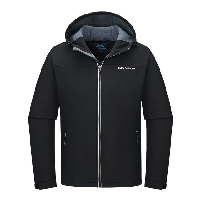 Veste de Travail à Capuche Taille M Blouson & Softshell Homme - Imperméable, Coupe-vent, Chaude et Respirante, avec Bandes Réfléchissantes - Noir