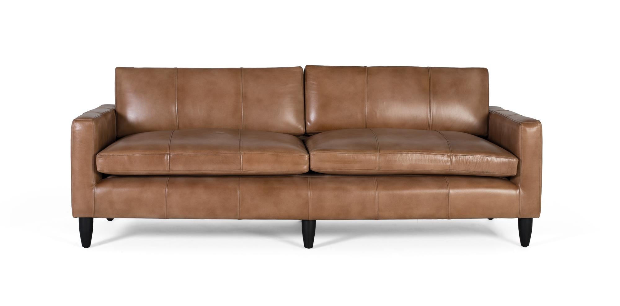 Kanapka Rembourré w wykończeniu skórzanym i karmelowym 220 cm