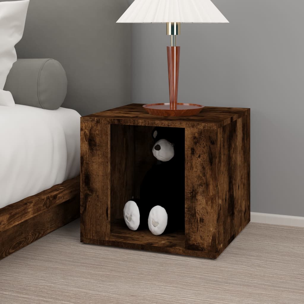 Maison Exclusive - Table de chevet Chêne fumé 41x40x36 cm Bois d'ingénierie - 3