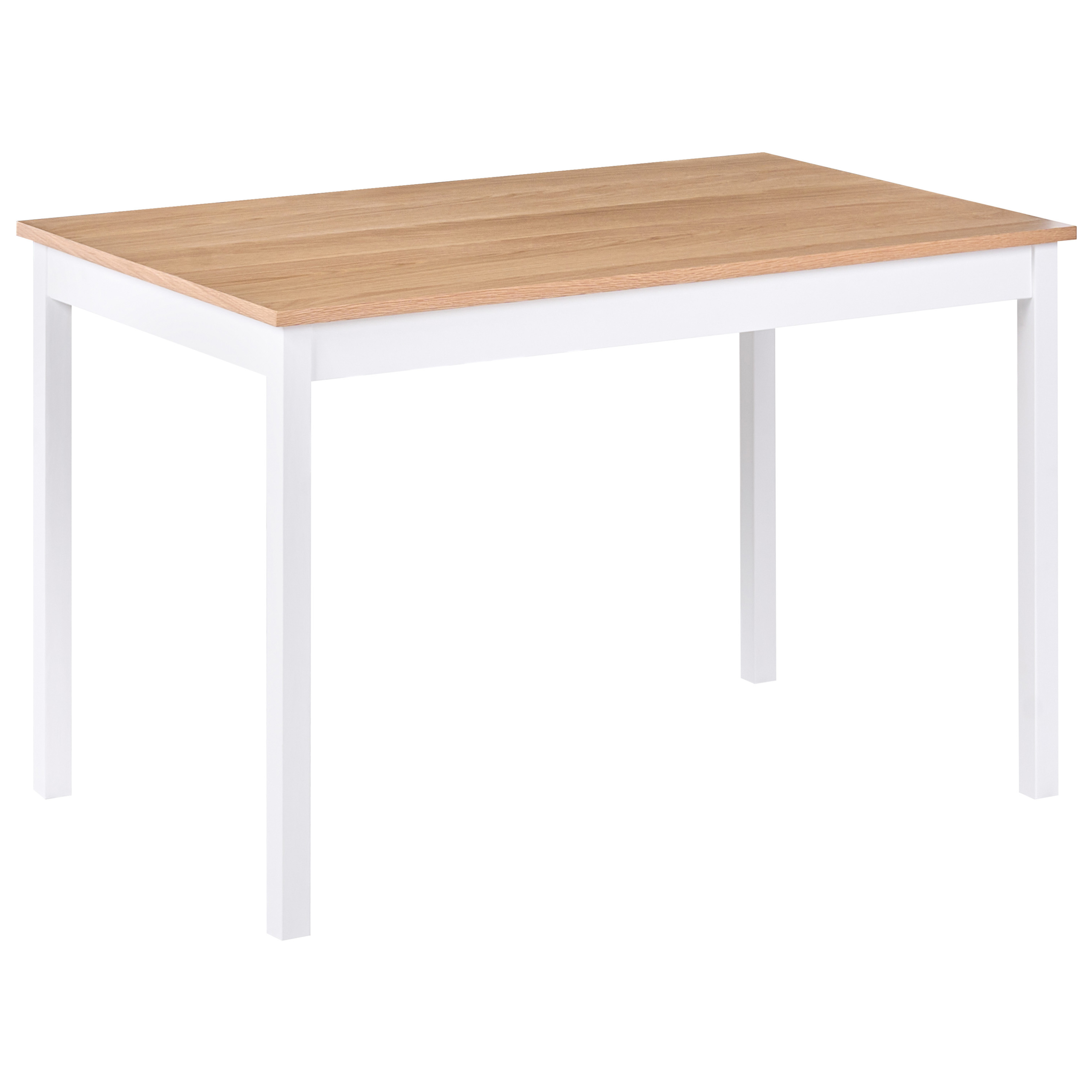 Beliani Mesa De Comedor Houston 120 Cm 75 Cm Madera Blanco , Leroy Merlin