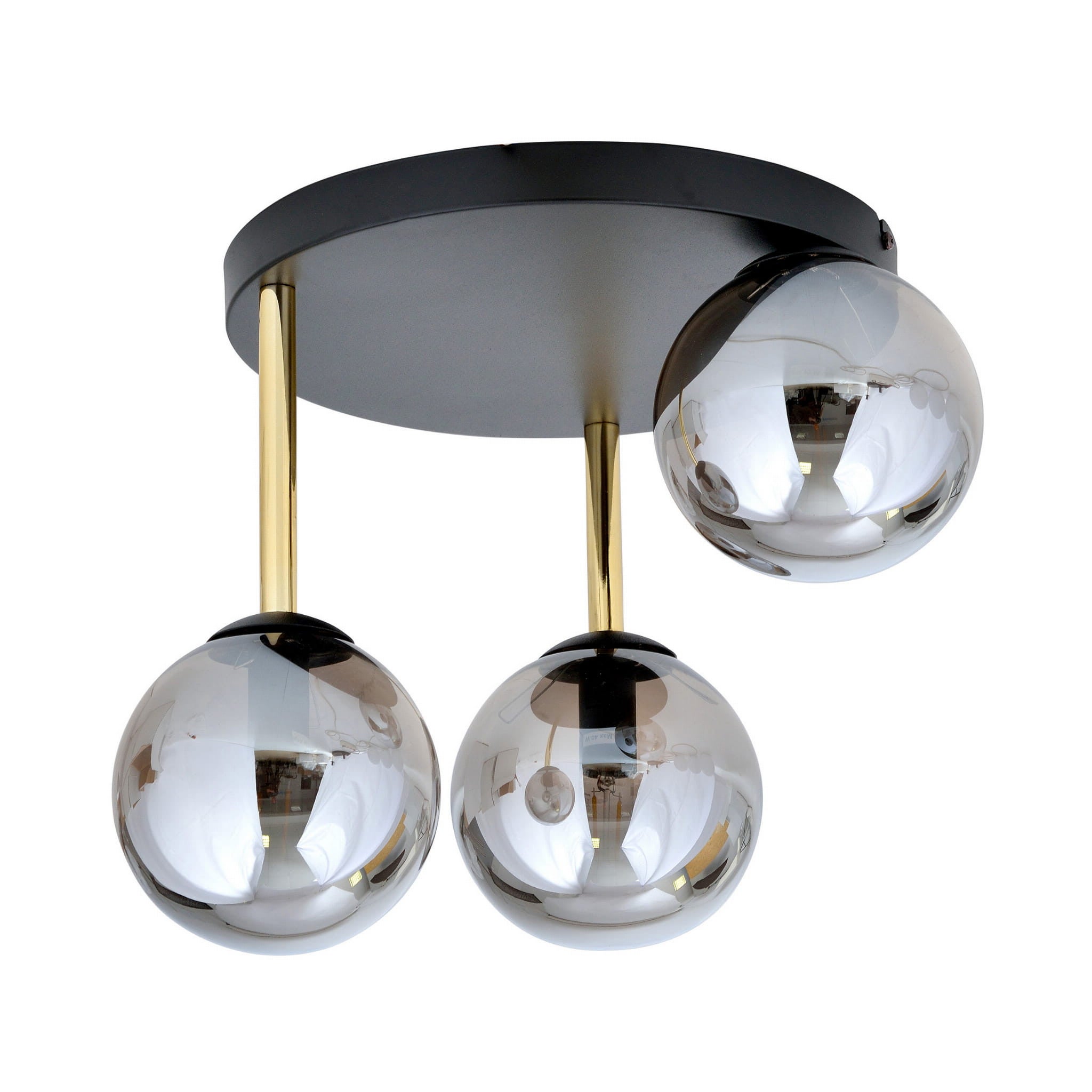 Lampa sufitowa Dolce złoto-grafitowa 3xE14x10W wym: 32 x 40 cm metal Emibig
