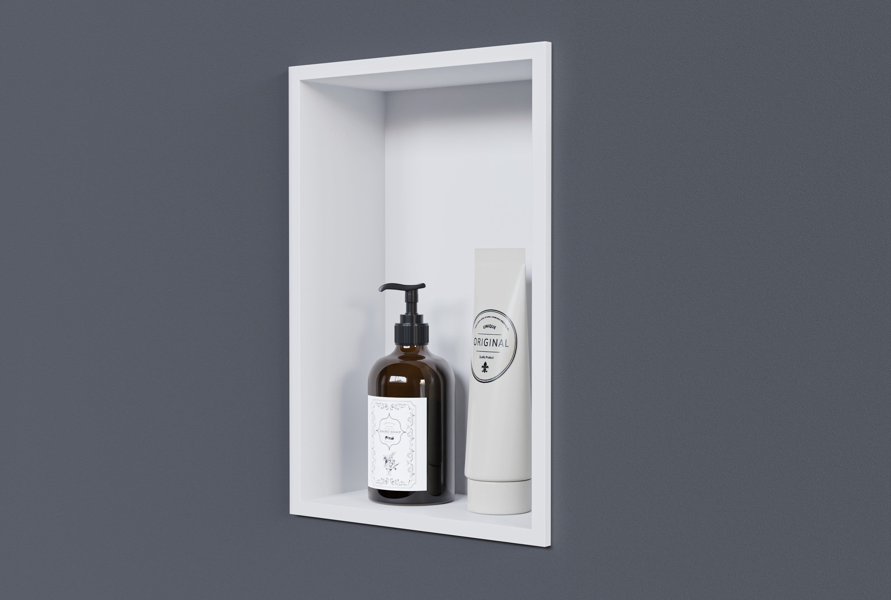 Bernstein - nicho de ducha en acero inoxidable, estante empotrado - 20x30x10cm - nt203010x blanco