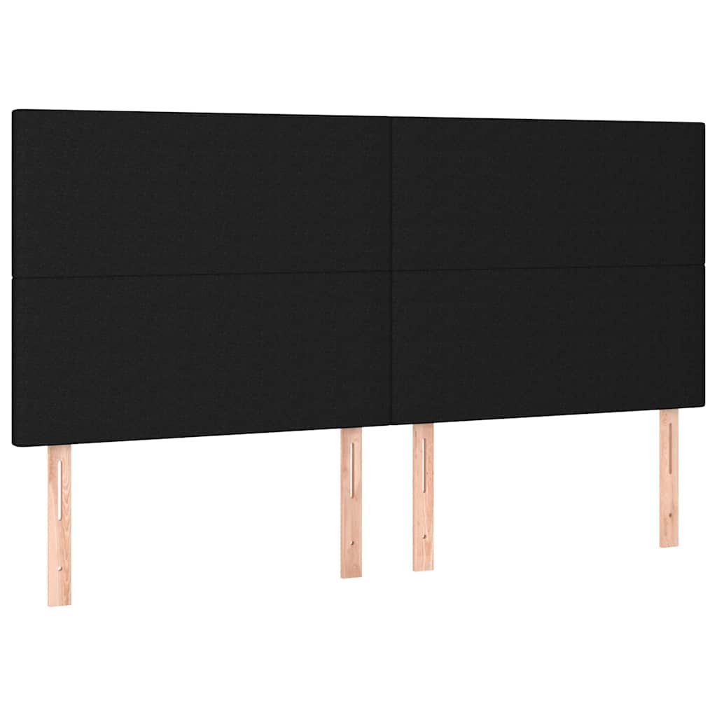 Cadre de lit sans matelas noir 200 x 200 cm tissu - 9