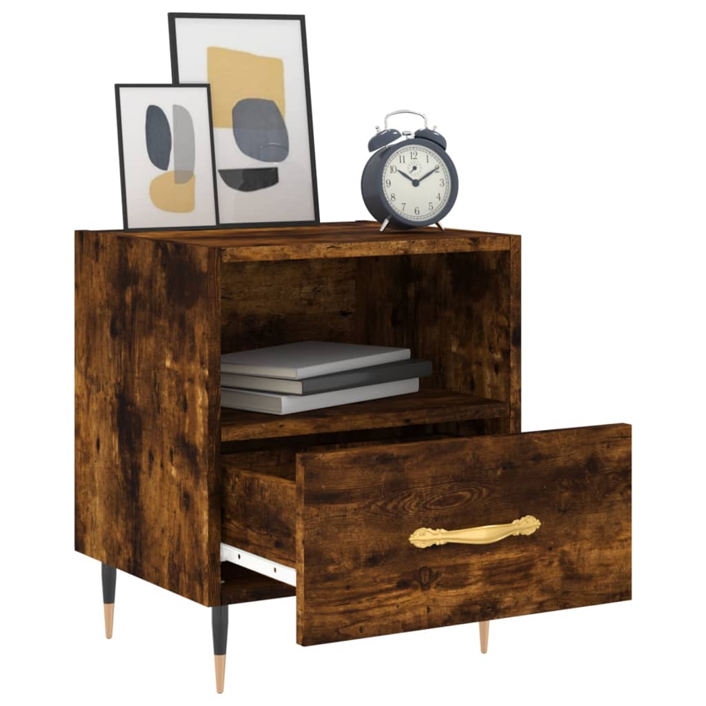Maison Exclusive - Tables de chevet 2pcs chêne fumé 40x35x47,5cm bois d’ingénierie - 4