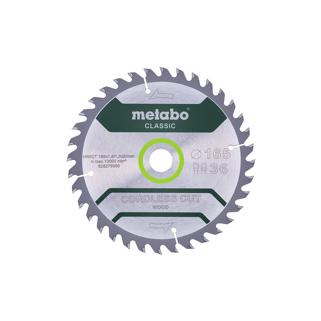 Hoja de sierra "cordless cut wood - classic", 165x20 Z18 DI 20° (628272000) METABO