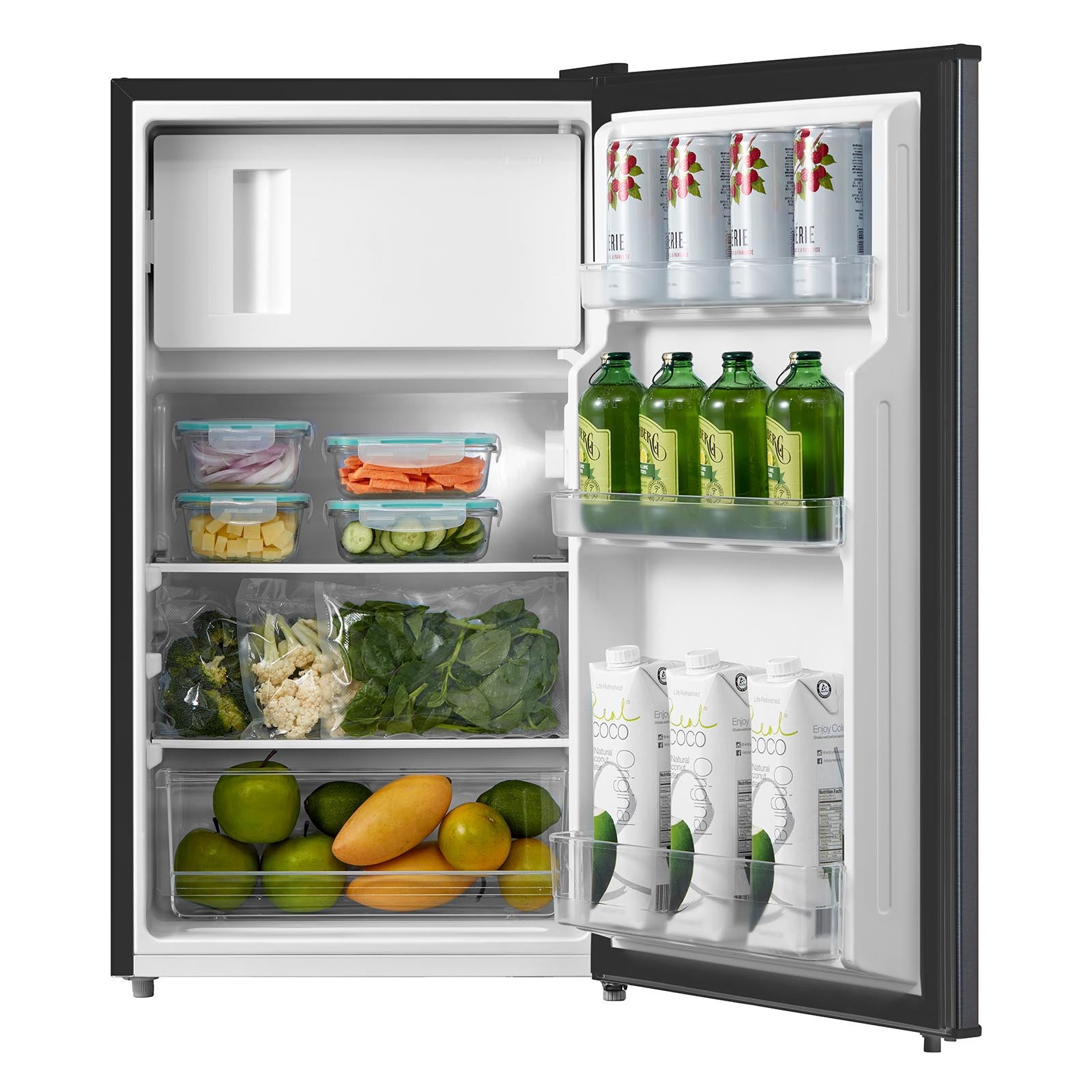 Comfee Réfrigérateur Table Top - 80L(12+68) - Classe D - Compresseur Inverter - 44.5*47.5*84.5 cm - Noir Classique - 2