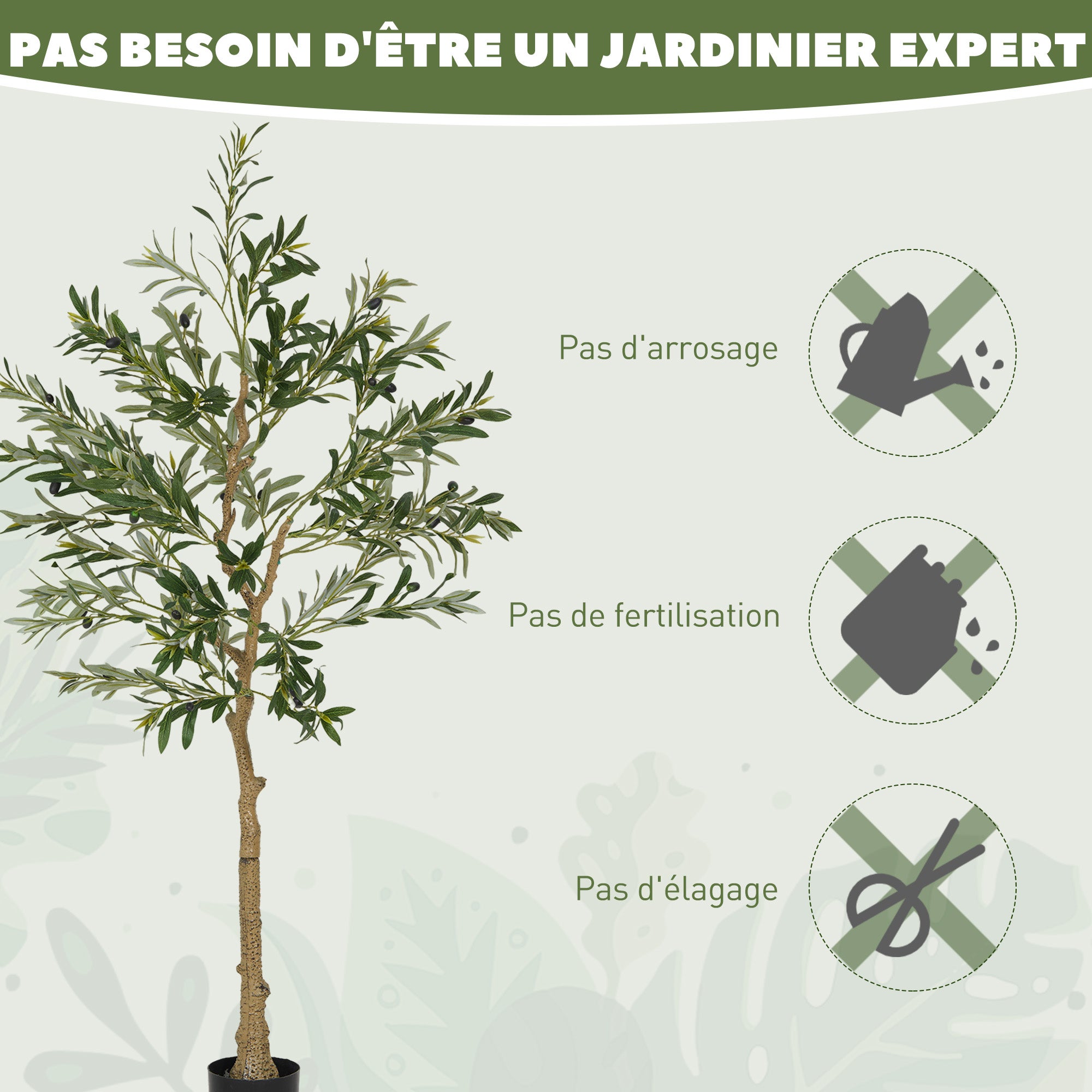 Olivier artificiel 150 cm plante artificielle intérieur, fausse plante décoration pour maison, bureau, salon, chambre - 9