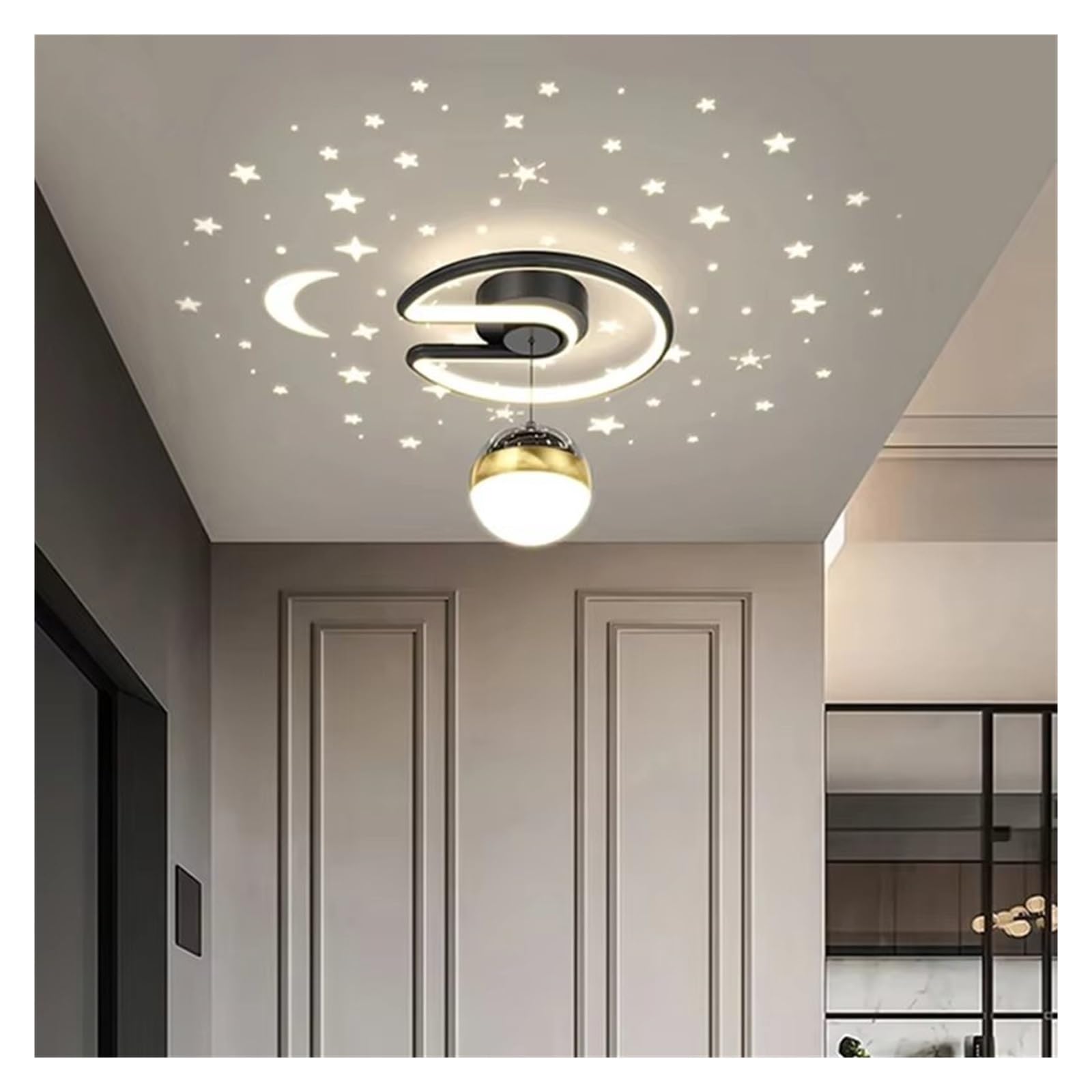 Suspension LED moderne projetant un ciel étoilé tricolore pour chambre à coucher, salon, dressing, salle à manger, couloir, balcon - 3