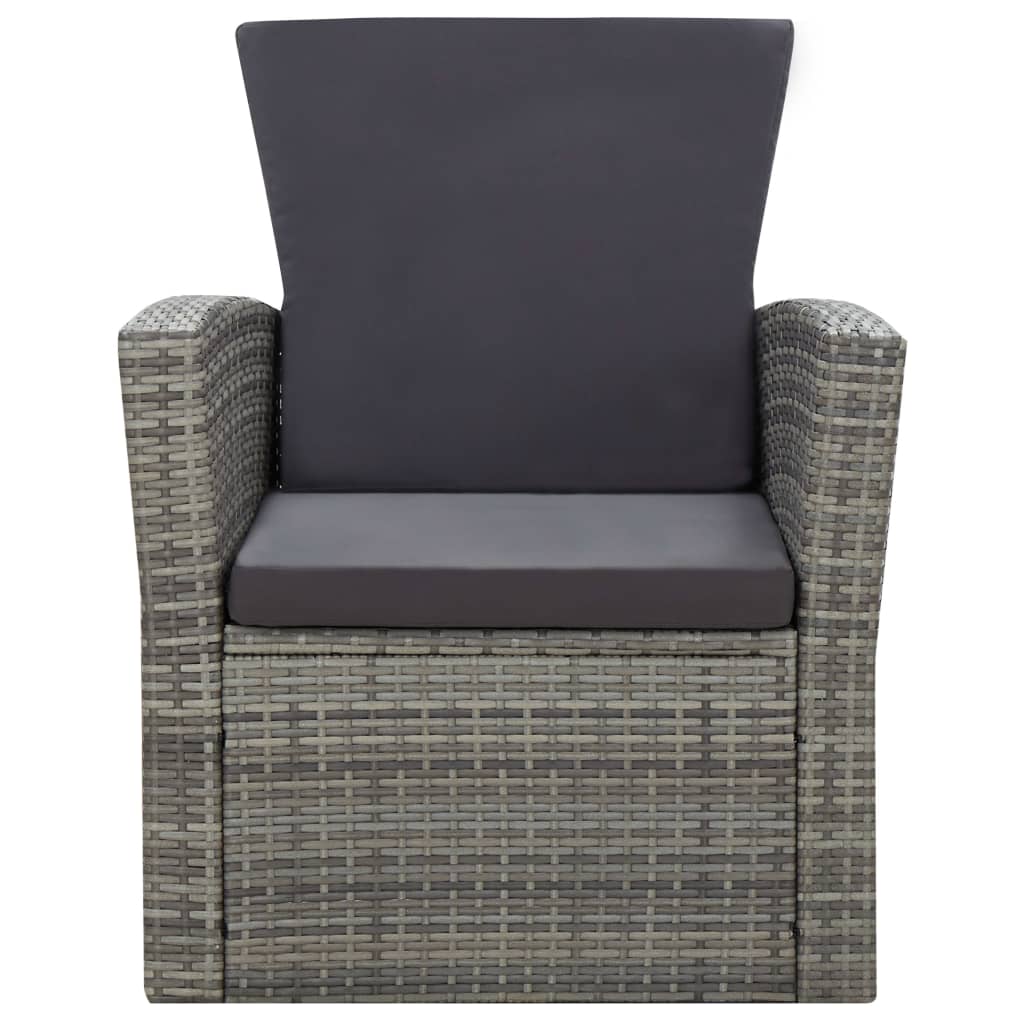 Salon bas de jardin en Rattan synthétique Gris 4 personnes - 4