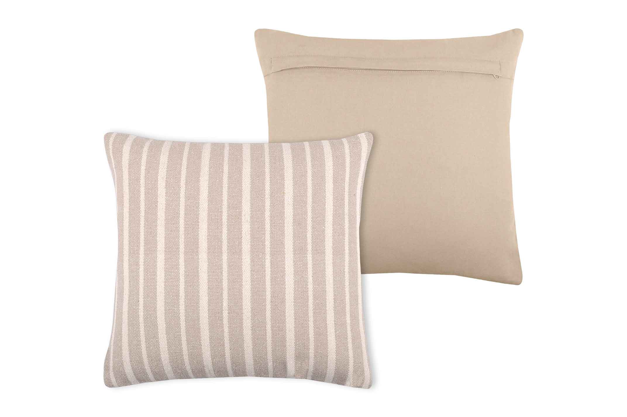 Coussin Rayé "Bord de Mer" - Naturel - 45 x 45 cm - Coton | Leroy Merlin
