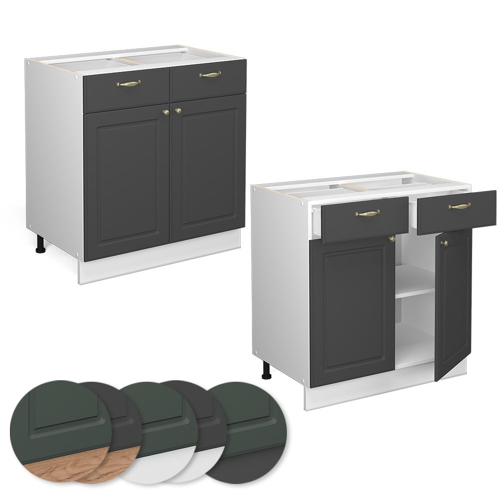 Vicco Meuble cuisine Fame-Line, Anthracite-or, 80cm sans PT - 5