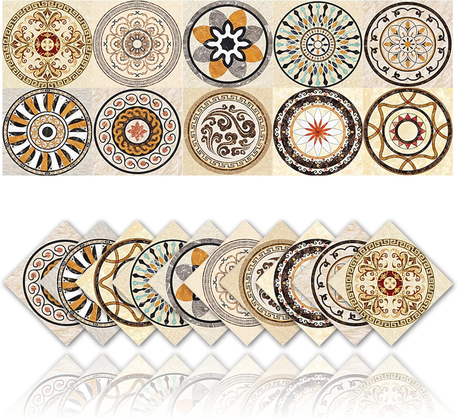 Pack De 4 Pegatinas Decorativas Para Baño - 30x30 Cm, PVC, Autoadhesivas Y Removibles