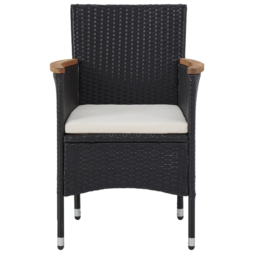 Maison Exclusive - Set da Pranzo da Giardino 5 pz Nero in Polyrattan e Acacia - 7