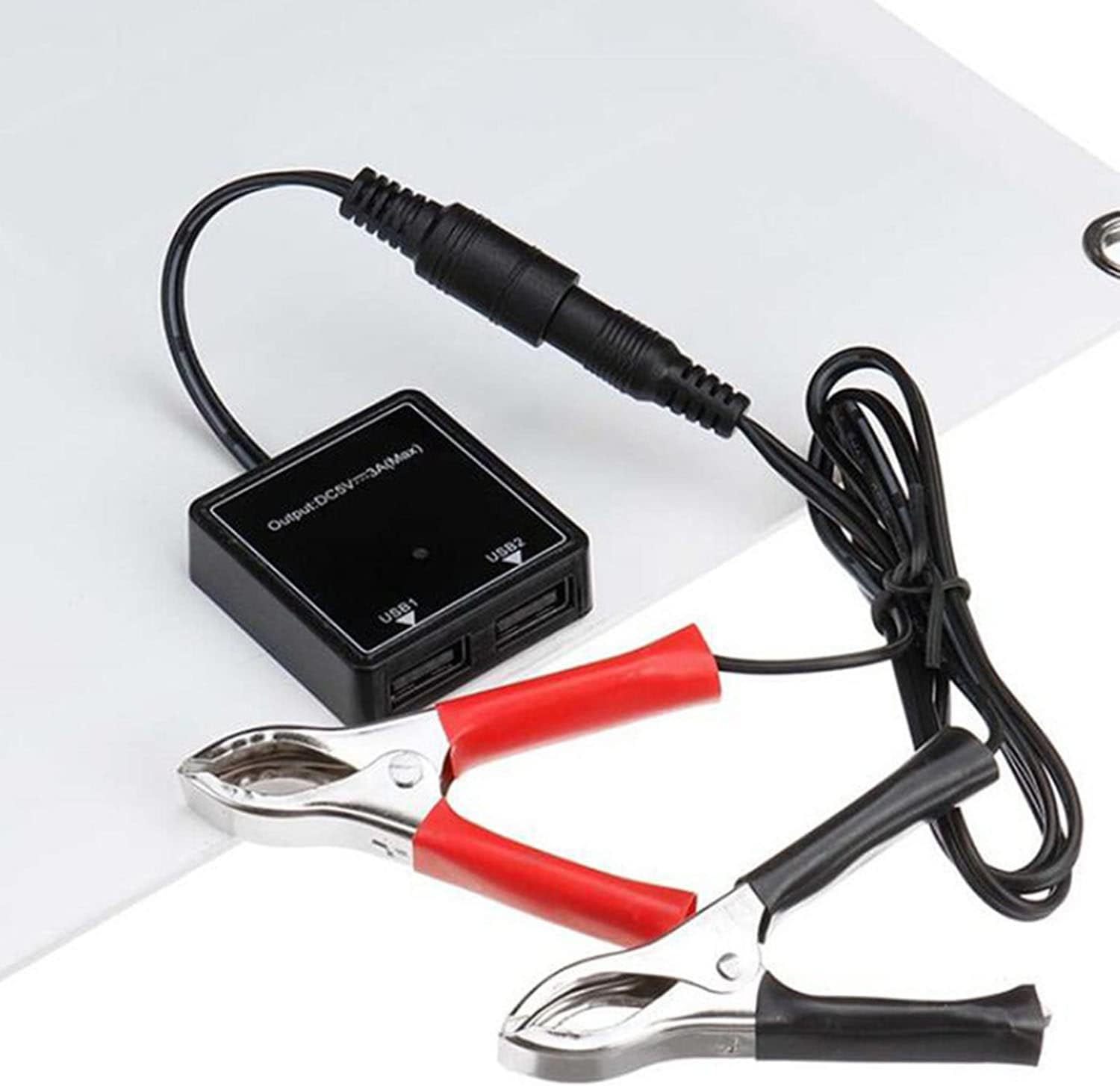 Kit de panneaux solaires 18 V avec contrôleur de charge et pinces de batterie pour bateaux, motos et éclairages extérieurs - Autonomie de 9 heures - 6