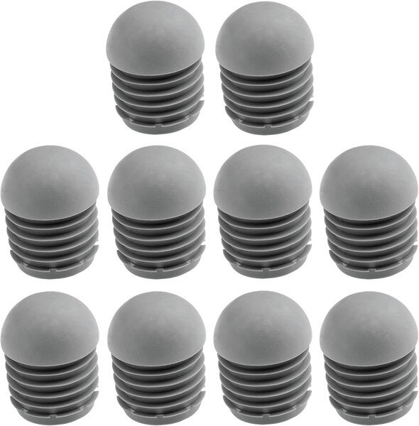 Capac antiderapant gri pentru țeavă rotundă de 22 mm, cap sferic laminat pentru picioare de scaun