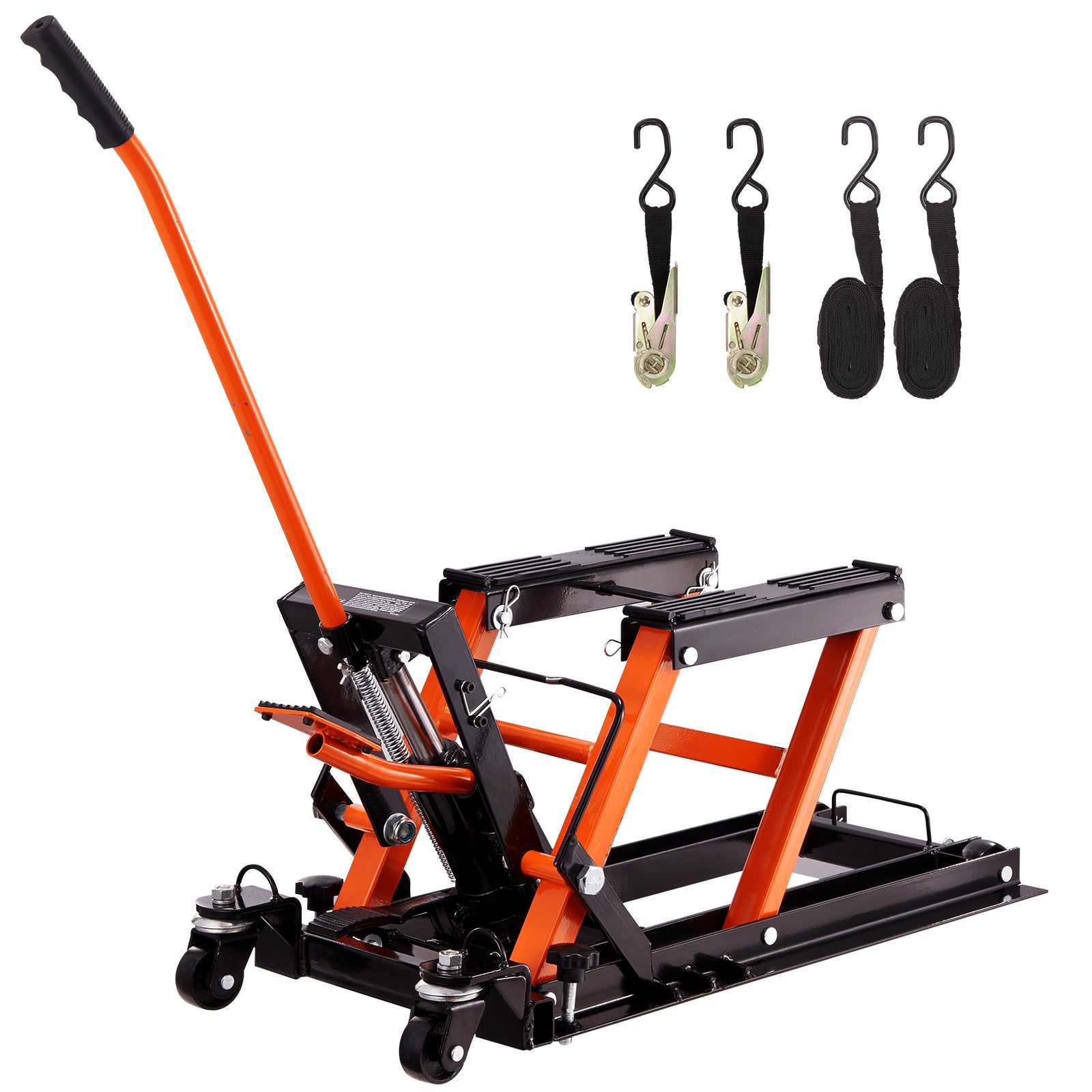 Macaco hidráulico motocicleta Mesa elevatória tesoura ATV portátil SucceBuy 0,7 ton com 4 rodas Suporte elevação pedal para motocicleta ATV UTV - 3