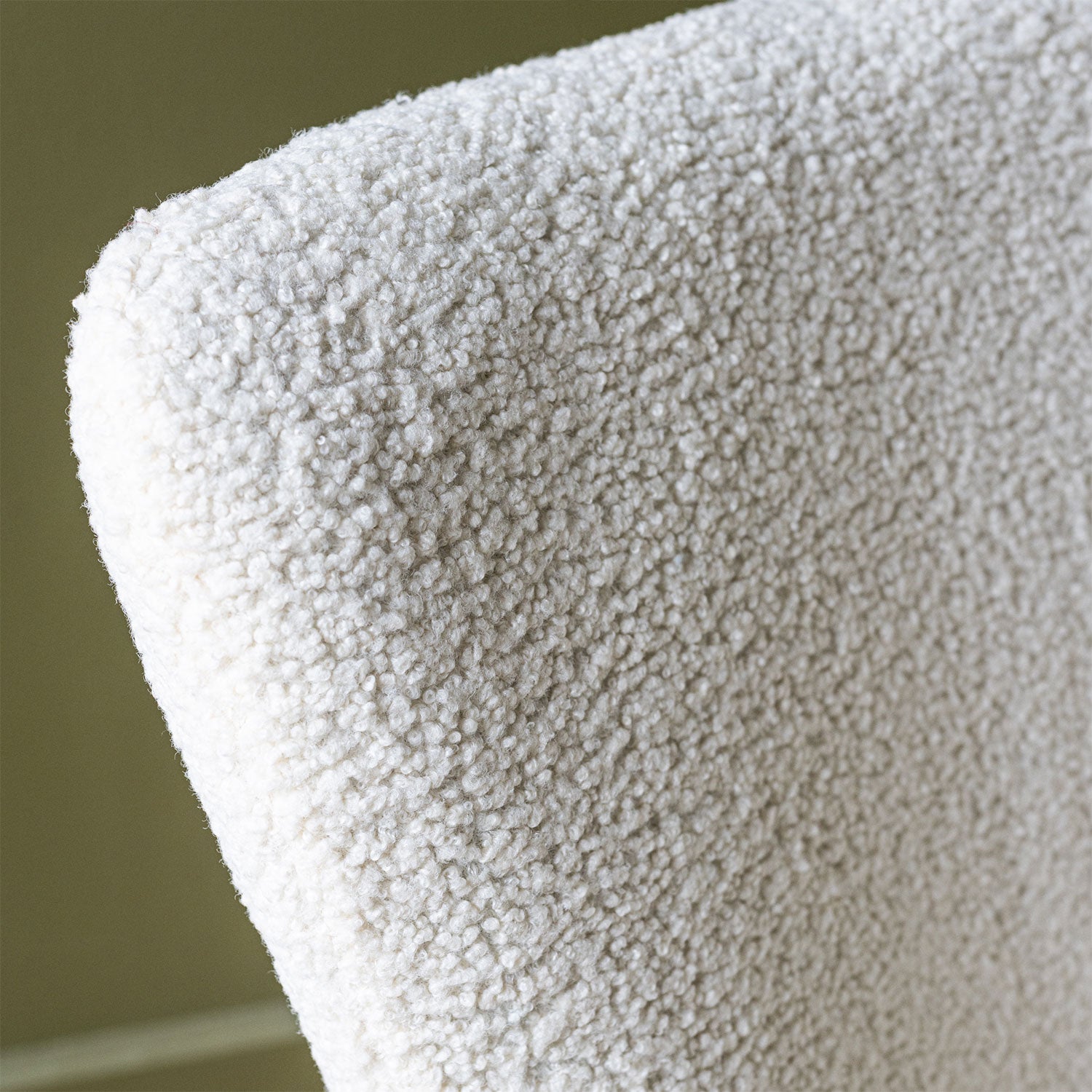 Fauteuil en tissu bouclette écru EIRA - 7