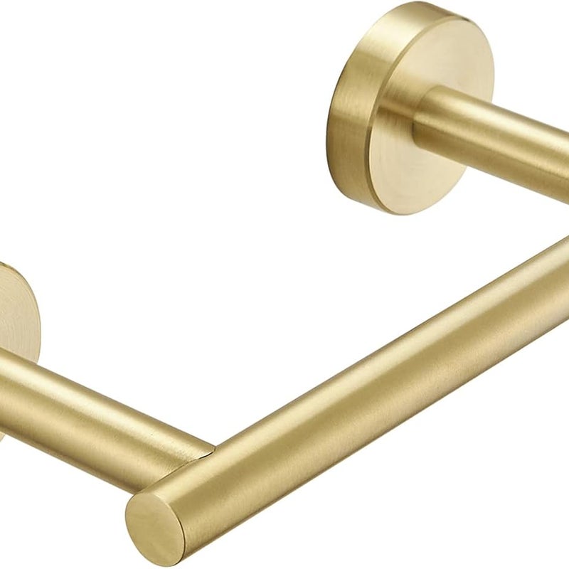 Obrotowy, dwukolumnowy uchwyt na papier toaletowy ze stali nierdzewnej, montowany na ścianie, w kolorze szczotkowanego złota