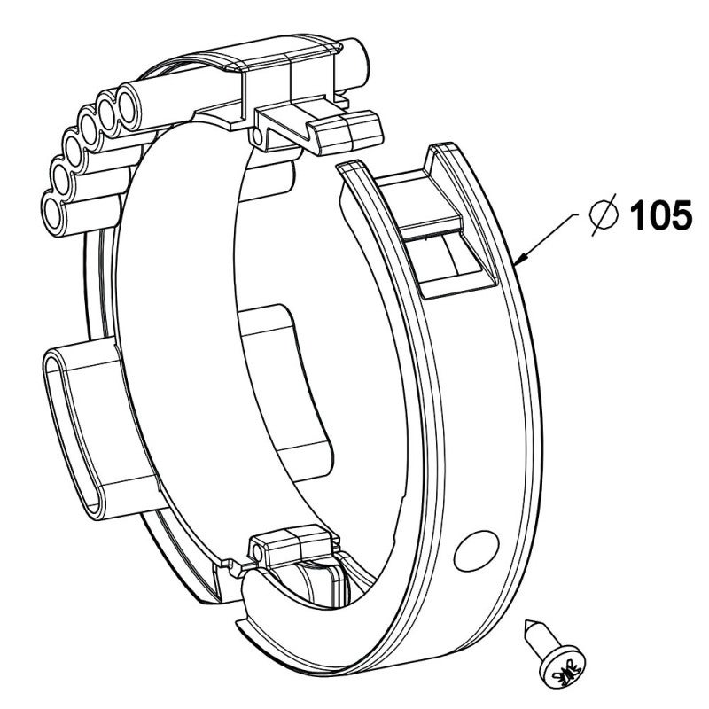 Bagues pour verrou renforcé sur tube ZF80 - 2