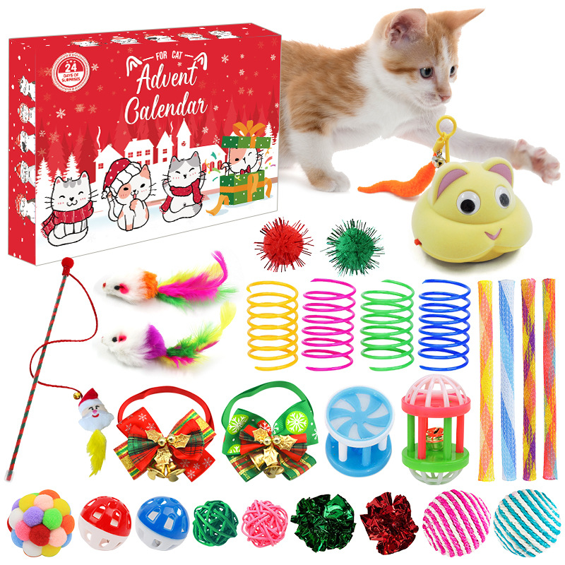 PANSHAN Calendrier de l'Avent 2024 en caoutchouc souple Mochi Squishy - Cadeau de Noël - 24 pièces - Animaux Kawaii squishies- Jouets du Père Noël - Calendrier de compte à rebours de